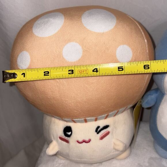 Chubby Shark & Squishy Mushroom Plush Stuffed Animal Gatcha Toy NWT - Picture 6 of 14